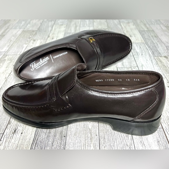 Florsheim Riva Moc Toe Gold Bit Brown Loafer Slip On Dress Shoes 10 3E Wide NWOT - Picture 8 of 8